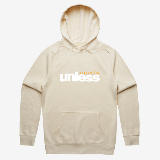 "UNLESS" Ecru Hoodie